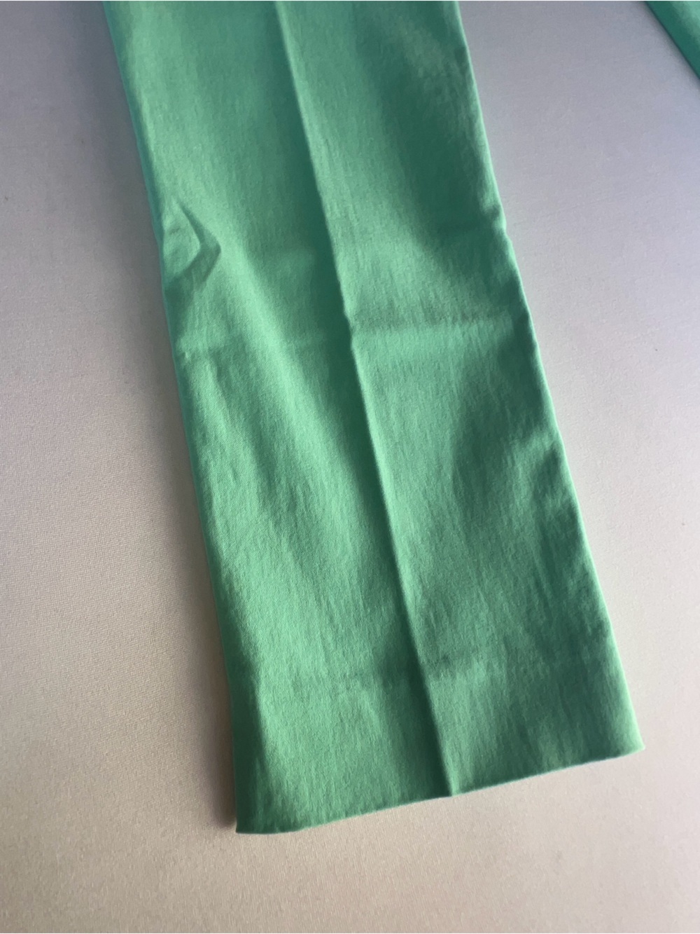 PECK & PECK PETITE STRETCH PANTS SZ 4 MINT GREEN STRAIGHT LEG W/SLIT AT HEMLINE - Picture 7 of 7